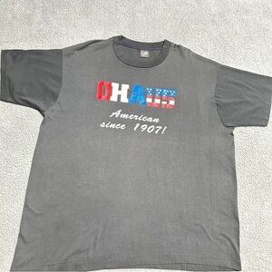 Vintage Ohaus USA Flag Logo T-Shirt XL Screen Stars Best Made in USA 1907 Tee